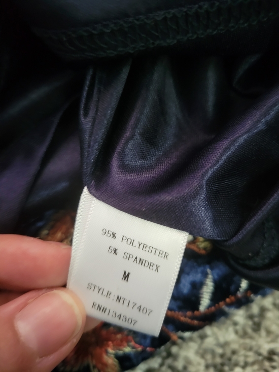 Floral Embroidered Navy Velvet Cami Top - Picture 8 of 12